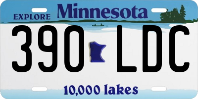 MN license plate 390LDC