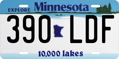 MN license plate 390LDF