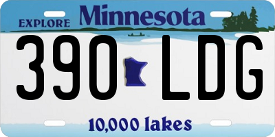 MN license plate 390LDG