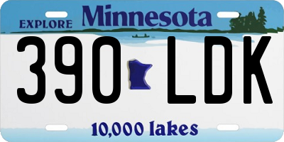 MN license plate 390LDK