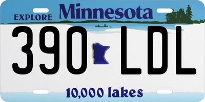 MN license plate 390LDL