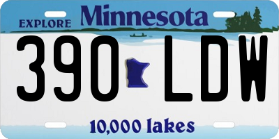 MN license plate 390LDW