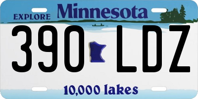 MN license plate 390LDZ