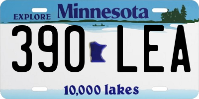 MN license plate 390LEA