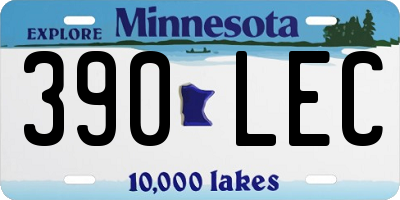 MN license plate 390LEC