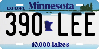 MN license plate 390LEE