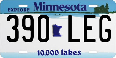 MN license plate 390LEG