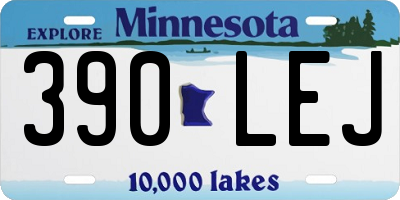 MN license plate 390LEJ