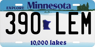 MN license plate 390LEM