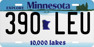 MN license plate 390LEU