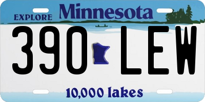 MN license plate 390LEW