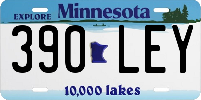MN license plate 390LEY