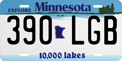 MN license plate 390LGB