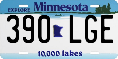 MN license plate 390LGE