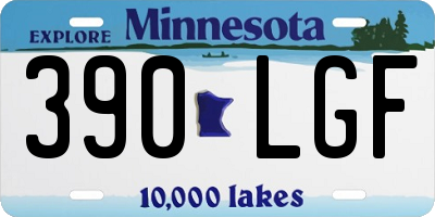 MN license plate 390LGF