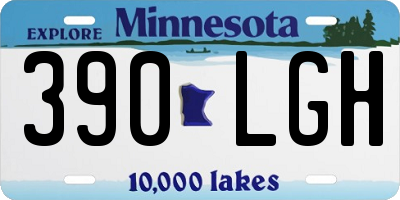 MN license plate 390LGH