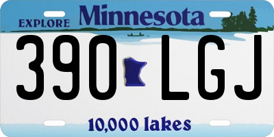 MN license plate 390LGJ