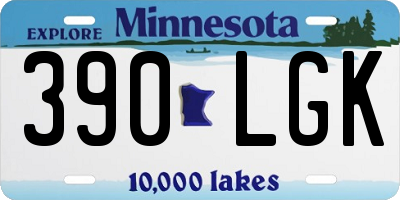 MN license plate 390LGK