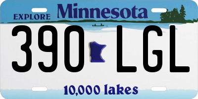 MN license plate 390LGL