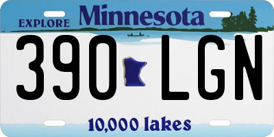 MN license plate 390LGN