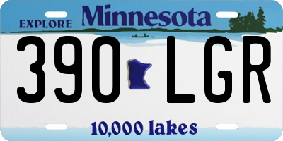 MN license plate 390LGR