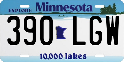 MN license plate 390LGW