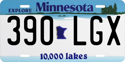 MN license plate 390LGX