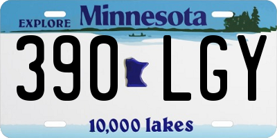 MN license plate 390LGY
