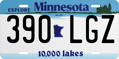 MN license plate 390LGZ