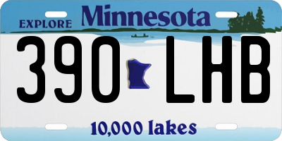 MN license plate 390LHB