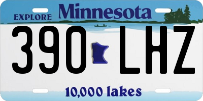 MN license plate 390LHZ