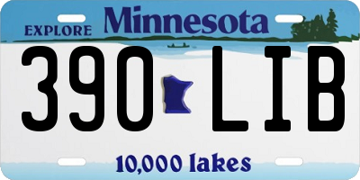 MN license plate 390LIB