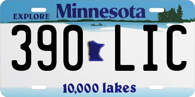 MN license plate 390LIC