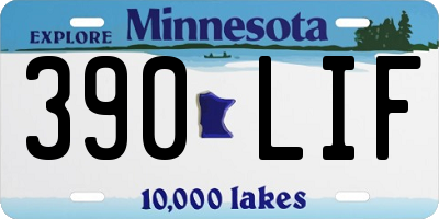 MN license plate 390LIF