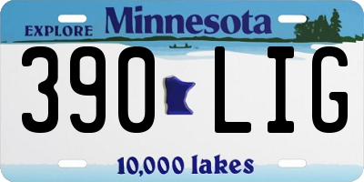 MN license plate 390LIG