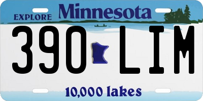MN license plate 390LIM