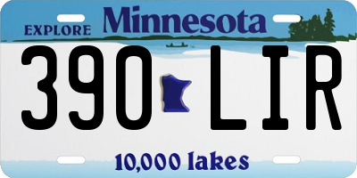 MN license plate 390LIR