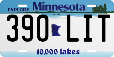 MN license plate 390LIT