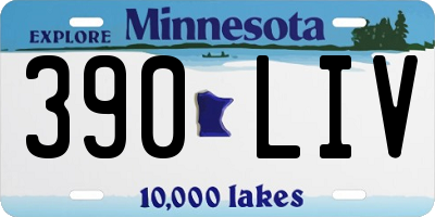 MN license plate 390LIV