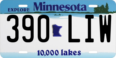 MN license plate 390LIW