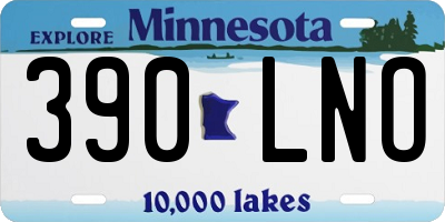 MN license plate 390LNO
