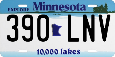 MN license plate 390LNV
