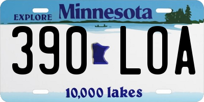 MN license plate 390LOA