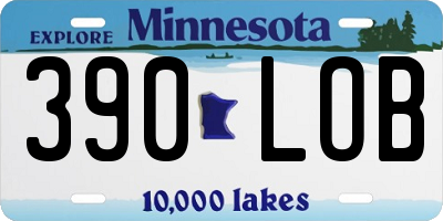 MN license plate 390LOB