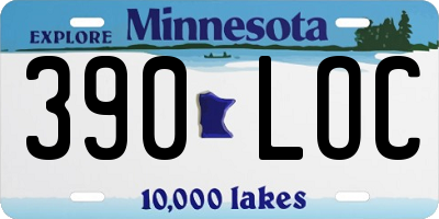 MN license plate 390LOC