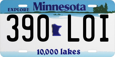 MN license plate 390LOI