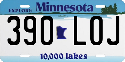 MN license plate 390LOJ