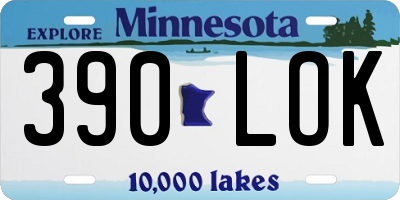 MN license plate 390LOK