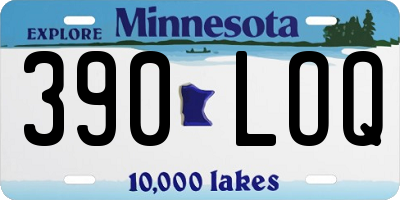 MN license plate 390LOQ