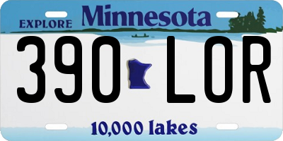 MN license plate 390LOR